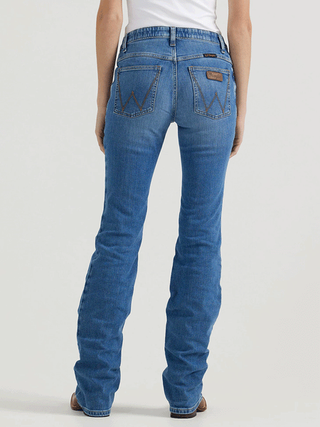 Wrangler 112352987 Womens Willow Mid Rise Bootcut Jean Sophia back view. If you need any assistance with this item or the purchase of this item please call us at five six one seven four eight eight eight zero one Monday through Saturday 10:00a.m EST to 8:00 p.m EST