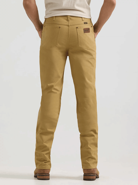 Wrangler 112361473 Mens Premium Performance Tough Comfort Cowboy Cut Slim Fit Canvas Jean Kelp back view. If you need any assistance with this item or the purchase of this item please call us at five six one seven four eight eight eight zero one Monday through Saturday 10:00a.m EST to 8:00 p.m EST