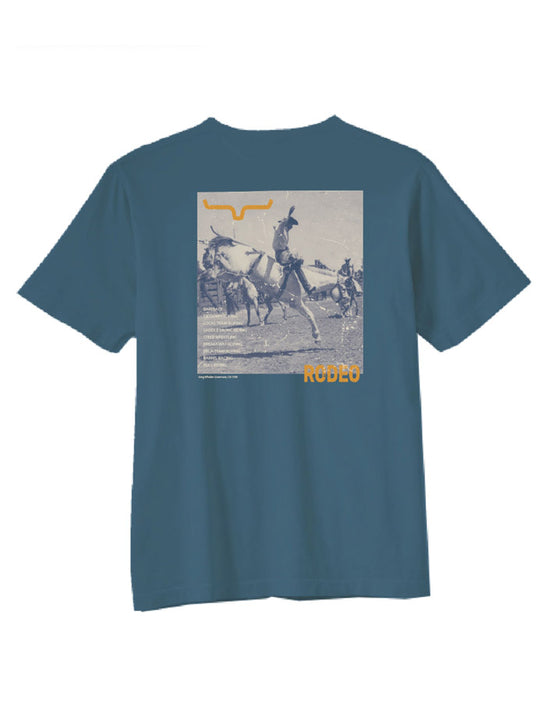 Kimes Ranch NOT OUR FIRST Mens Short Sleeve Graphic T-Shirt Light Blue back view. If you need any assistance with this item or the purchase of this item please call us at five six one seven four eight eight eight zero one Monday through Saturday 10:00a.m EST to 8:00 p.m EST