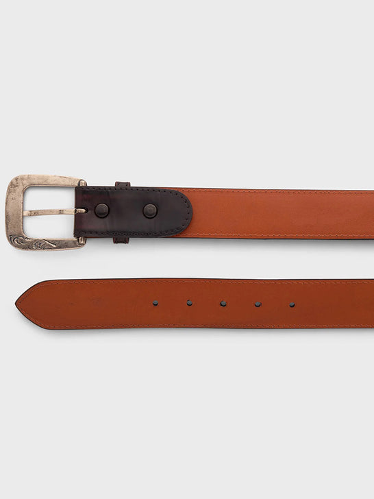 Lucchese W2211 Smooth Goat Belt Black Cherry back close up. If you need any assistance with this item or the purchase of this item please call us at five six one seven four eight eight eight zero one Monday through Saturday 10:00a.m EST to 8:00 p.m EST