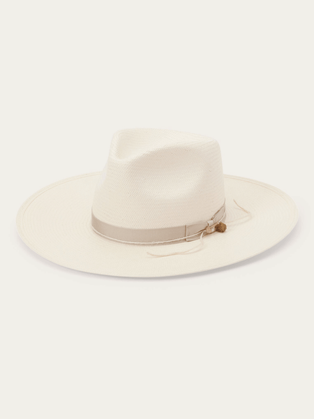 Stetson XSJWMS-104081 JW Marshall Straw Flat Brim Hat Natural front and side view. If you need any assistance with this item or the purchase of this item please call us at five six one seven four eight eight eight zero one Monday through Saturday 10:00a.m EST to 8:00 p.m EST