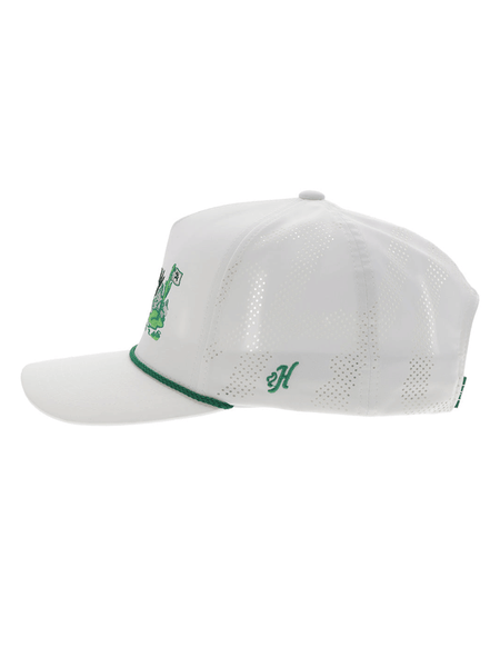Hooey 2517T-WH COWBOY GOLF Mid Profile Snapback Trucker Hat White left side view. If you need any assistance with this item or the purchase of this item please call us at five six one seven four eight eight eight zero one Monday through Saturday 10:00a.m EST to 8:00 p.m EST