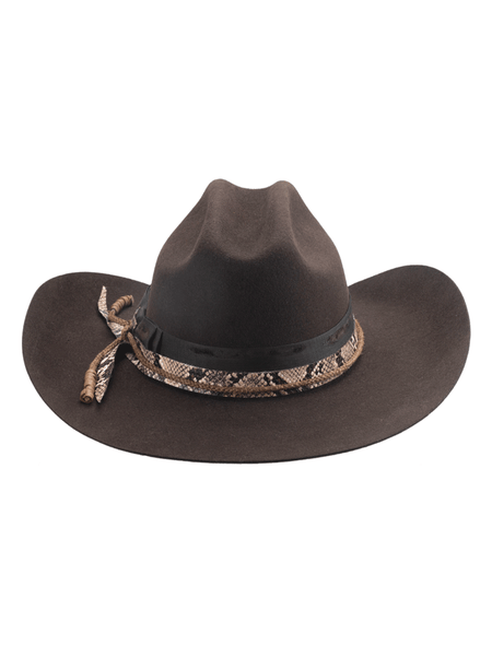 Bullhide TEXAS HOLD'EM 0872CH Premium Wool Hat Dark Brown back view. If you need any assistance with this item or the purchase of this item please call us at five six one seven four eight eight eight zero one Monday through Saturday 10:00a.m EST to 8:00 p.m EST