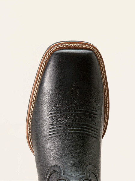 Ariat 10053631 Mens Ricochet Cowboy Boot Black Carbon toe view. If you need any assistance with this item or the purchase of this item please call us at five six one seven four eight eight eight zero one Monday through Saturday 10:00a.m EST to 8:00 p.m EST