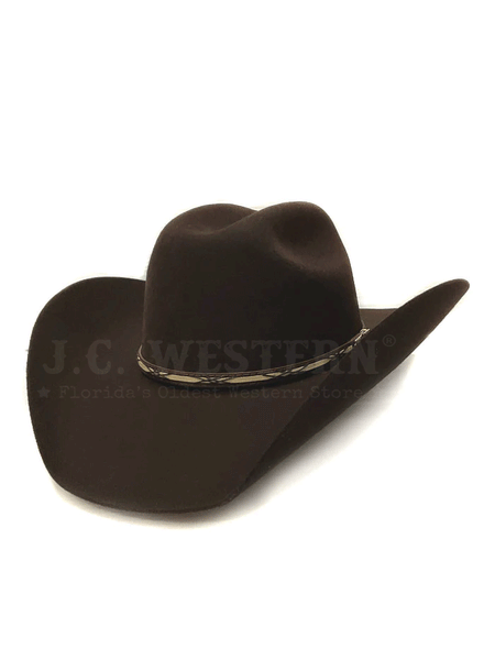 Resistol RWAMSK-304122 Jason Aldean Collection Amarillo Sky Felt Hat Chocolate front and side view. If you need any assistance with this item or the purchase of this item please call us at five six one seven four eight eight eight zero one Monday through Saturday 10:00a.m EST to 8:00 p.m EST