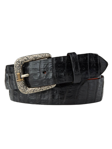 Lucchese W9401 ULTRA BELLY CAIMAN Western Belt Black front view. If you need any assistance with this item or the purchase of this item please call us at five six one seven four eight eight eight zero one Monday through Saturday 10:00a.m EST to 8:00 p.m EST