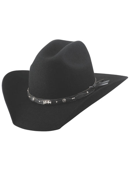 Bullhide TRAIL RIDE 0834BL Kids Premium Wool Western Hat Black side / front view. If you need any assistance with this item or the purchase of this item please call us at five six one seven four eight eight eight zero one Monday through Saturday 10:00a.m EST to 8:00 p.m EST