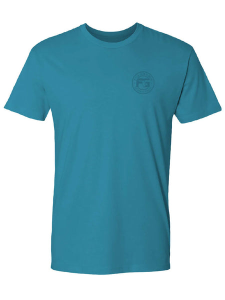 FloGrown FGM-1564 Mens Short Sleeve Vintage Truck Beach Tee Bondi Blue front view. If you need any assistance with this item or the purchase of this item please call us at five six one seven four eight eight eight zero one Monday through Saturday 10:00a.m EST to 8:00 p.m EST