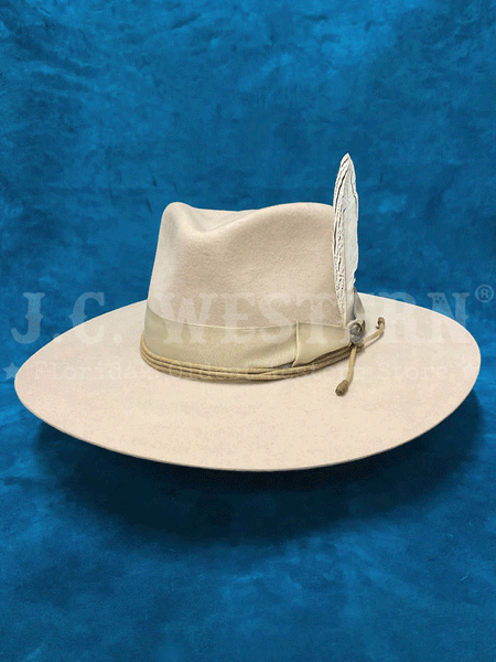 Bullhide GOOD VIBE 0814BC Felt Hat Buckskin side and front view. If you need any assistance with this item or the purchase of this item please call us at five six one seven four eight eight eight zero one Monday through Saturday 10:00a.m EST to 8:00 p.m EST