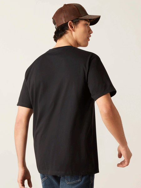 Ariat 10047615 Mens Durango Diamond Short Sleeve Tee Black back view. If you need any assistance with this item or the purchase of this item please call us at five six one seven four eight eight eight zero one Monday through Saturday 10:00a.m EST to 8:00 p.m EST