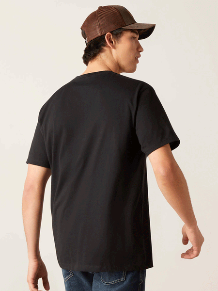 Ariat 10047615 Mens Durango Diamond Short Sleeve Tee Black back view. If you need any assistance with this item or the purchase of this item please call us at five six one seven four eight eight eight zero one Monday through Saturday 10:00a.m EST to 8:00 p.m EST