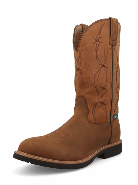 Twisted X MXBW009 Mens Waterproof Western Work Boot Brown front and side view. If you need any assistance with this item or the purchase of this item please call us at five six one seven four eight eight eight zero one Monday through Saturday 10:00a.m EST to 8:00 p.m EST