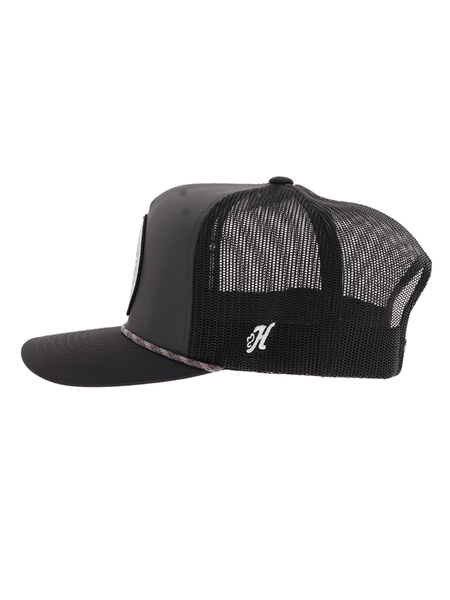 Hooey 2526T-CHBK QUANAH 5 Panel Snapback Trucker Hat Charcoal Black side view. If you need any assistance with this item or the purchase of this item please call us at five six one seven four eight eight eight zero one Monday through Saturday 10:00a.m EST to 8:00 p.m EST