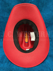 Bullhide BUDDY 1025R Kids Western Hat Red inside view. If you need any assistance with this item or the purchase of this item please call us at five six one seven four eight eight eight zero one Monday through Saturday 10:00a.m EST to 8:00 p.m EST