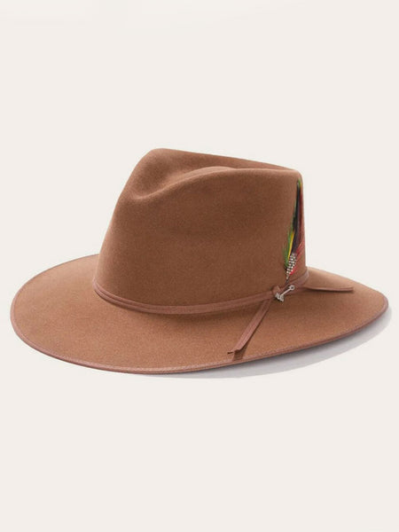 Stetson SFDUNEB163911 DUNE 5X Gun Club Hat Acorn Bark side / front view. If you need any assistance with this item or the purchase of this item please call us at five six one seven four eight eight eight zero one Monday through Saturday 10:00a.m EST to 8:00 p.m EST