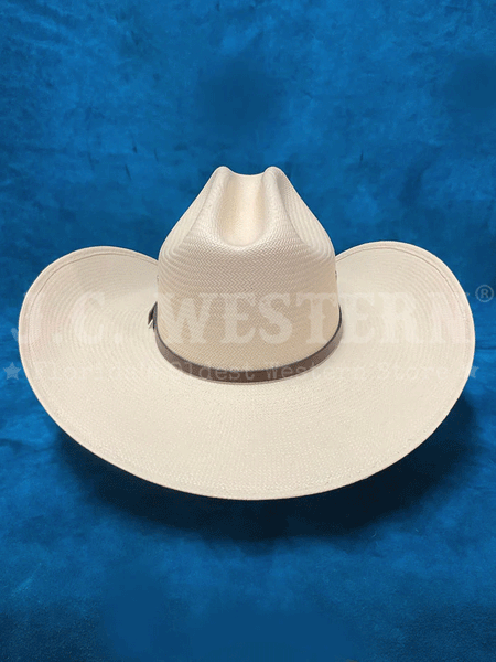 Larry Mahan MS2442OPLX 10X OPLIN Straw Hat Ivory back view. If you need any assistance with this item or the purchase of this item please call us at five six one seven four eight eight eight zero one Monday through Saturday 10:00a.m EST to 8:00 p.m EST