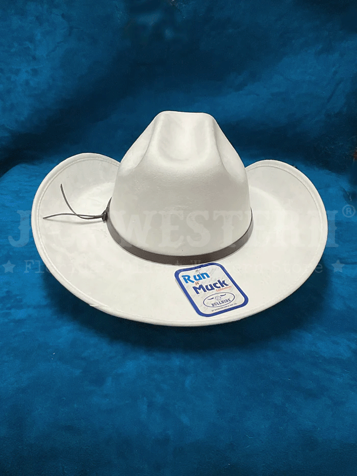 Bullhide CATTLE TOWN 0683W Faux Felt Western Hat White front and side view. If you need any assistance with this item or the purchase of this item please call us at five six one seven four eight eight eight zero one Monday through Saturday 10:00a.m EST to 8:00 p.m EST
