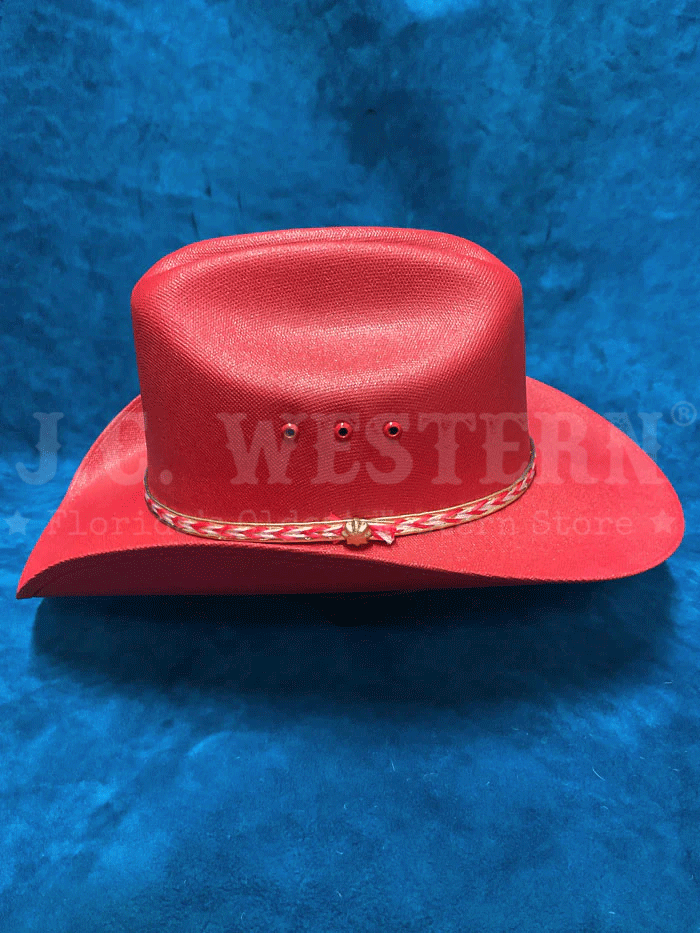 Bullhide BUDDY 1025R Kids Western Hat Red side / front view. If you need any assistance with this item or the purchase of this item please call us at five six one seven four eight eight eight zero one Monday through Saturday 10:00a.m EST to 8:00 p.m EST