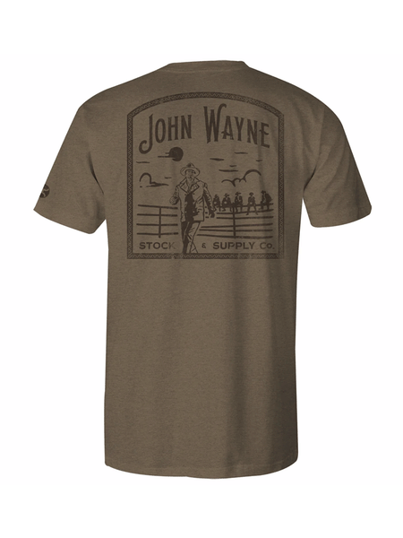 Hooey HT1647LTBR Mens John Wayne Crew Neck T-Shirt Brown back view. If you need any assistance with this item or the purchase of this item please call us at five six one seven four eight eight eight zero one Monday through Saturday 10:00a.m EST to 8:00 p.m EST