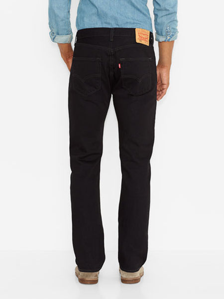 Levi's 005010660 Mens 501 Original Fit Jeans Black back view. If you need any assistance with this item or the purchase of this item please call us at five six one seven four eight eight eight zero one Monday through Saturday 10:00a.m EST to 8:00 p.m EST
