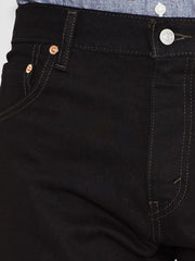 Levi's 005170260 Mens 517 Mid Rise Slim Fit Bootcut Jeans Black front close up. If you need any assistance with this item or the purchase of this item please call us at five six one seven four eight eight eight zero one Monday through Saturday 10:00a.m EST to 8:00 p.m EST