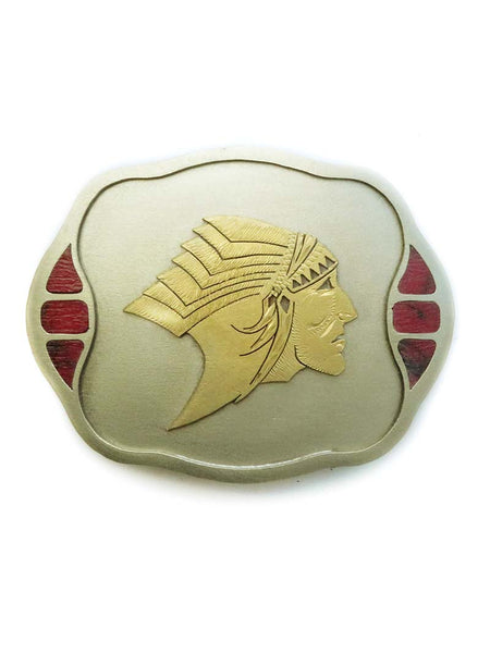 Johnson & Held 1910 Indian Chief Head Handcrafted Belt Buckle  front view. If you need any assistance with this item or the purchase of this item please call us at five six one seven four eight eight eight zero one Monday through Saturday 10:00a.m EST to 8:00 p.m EST