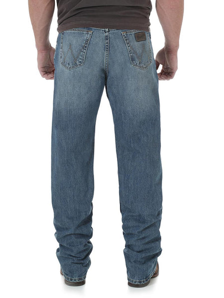 Wrangler 01MWXDY Mens 20X 01 Competition Relaxed Fit Jeans Dusty Back view. If you need any assistance with this item or the purchase of this item please call us at five six one seven four eight eight eight zero one Monday through Saturday 10:00a.m EST to 8:00 p.m EST