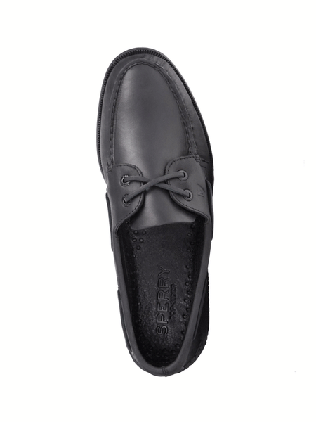 Sperry 0836981 Mens Authentic Original 2-Eye Boat Shoe Black view from above. If you need any assistance with this item or the purchase of this item please call us at five six one seven four eight eight eight zero one Monday through Saturday 10:00a.m EST to 8:00 p.m EST