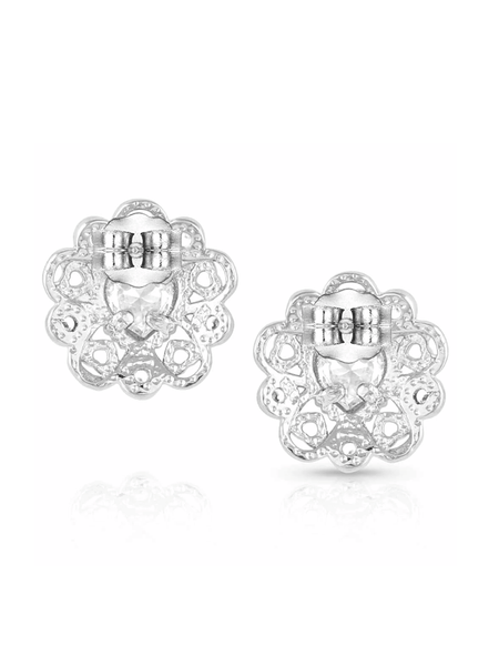 Montana Silversmiths ER5357 Womens Hidden Hearts Crystal Post Earrings Silver back view. If you need any assistance with this item or the purchase of this item please call us at five six one seven four eight eight eight zero one Monday through Saturday 10:00a.m EST to 8:00 p.m EST