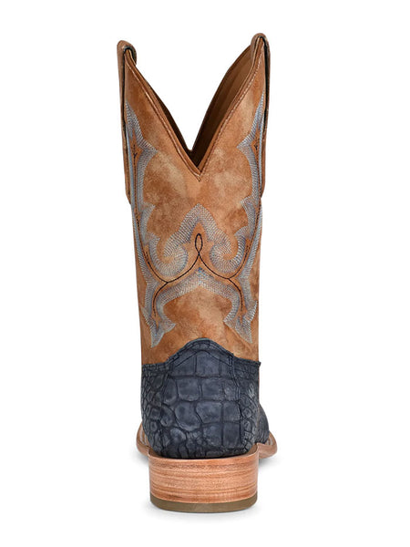 Corral A4220 Mens Alligator Embroidery Woven Square Toe Boots Blue and Sand back view. If you need any assistance with this item or the purchase of this item please call us at five six one seven four eight eight eight zero one Monday through Saturday 10:00a.m EST to 8:00 p.m EST