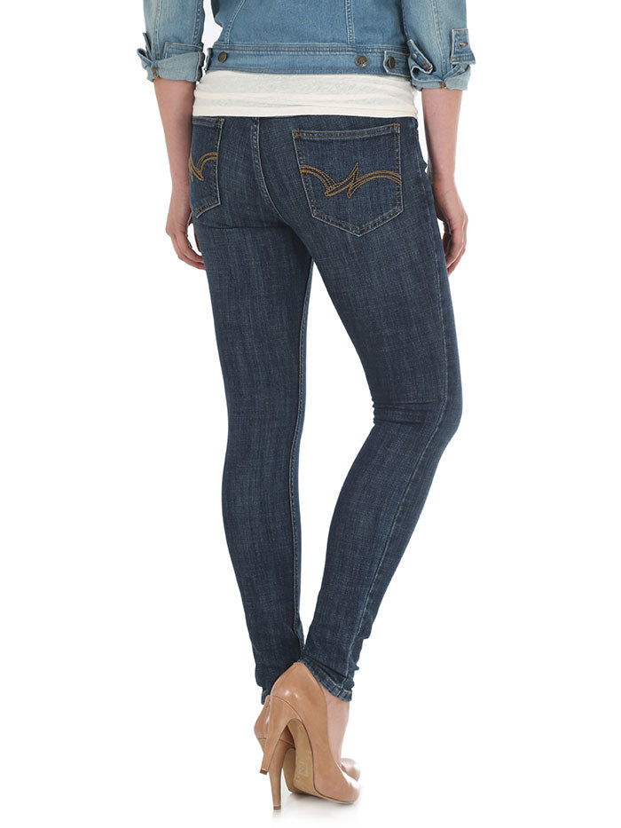 Wrangler 09MWSSS Womens Mid-Rise Skinny Jean Sunnyside front view. If you need any assistance with this item or the purchase of this item please call us at five six one seven four eight eight eight zero one Monday through Saturday 10:00a.m EST to 8:00 p.m EST