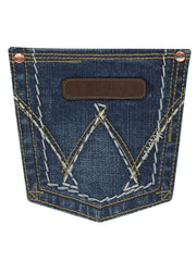 Wrangler 09MWZMS Womens Retro Mae Mid-Rise Bootcut Jeans Dark Wash back pocket. If you need any assistance with this item or the purchase of this item please call us at five six one seven four eight eight eight zero one Monday through Saturday 10:00a.m EST to 8:00 p.m EST