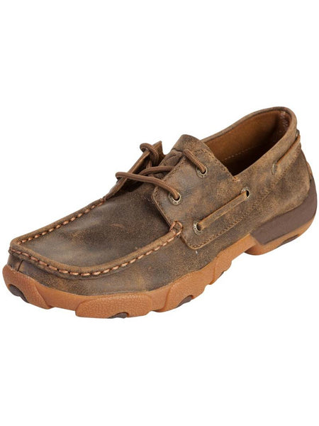 Twisted X WDM0003 Ladies Boat Shoe Driving Moc Bomber front and side view. If you need any assistance with this item or the purchase of this item please call us at five six one seven four eight eight eight zero one Monday through Saturday 10:00a.m EST to 8:00 p.m EST