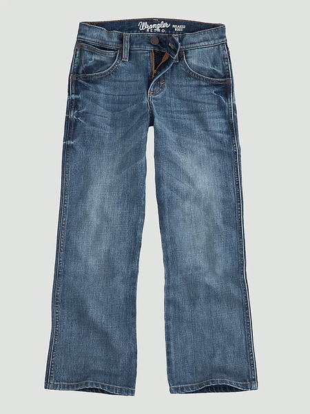 Wrangler 10JRT20GLT 10BRT20GL Kids Retro Bootcut Jean Greeley front view. If you need any assistance with this item or the purchase of this item please call us at five six one seven four eight eight eight zero one Monday through Saturday 10:00a.m EST to 8:00 p.m EST