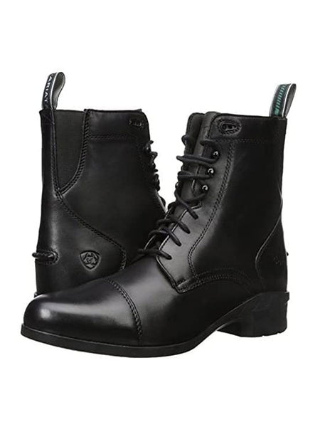Ariat 10020123 Womens Heritage IV Lace Up Paddock Boot Black front and back view of pair. If you need any assistance with this item or the purchase of this item please call us at five six one seven four eight eight eight zero one Monday through Saturday 10:00a.m EST to 8:00 p.m EST