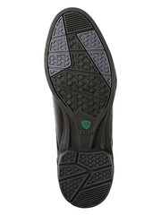 Ariat 10020123 Womens Heritage IV Lace Up Paddock Boot Black sole view. If you need any assistance with this item or the purchase of this item please call us at five six one seven four eight eight eight zero one Monday through Saturday 10:00a.m EST to 8:00 p.m EST
