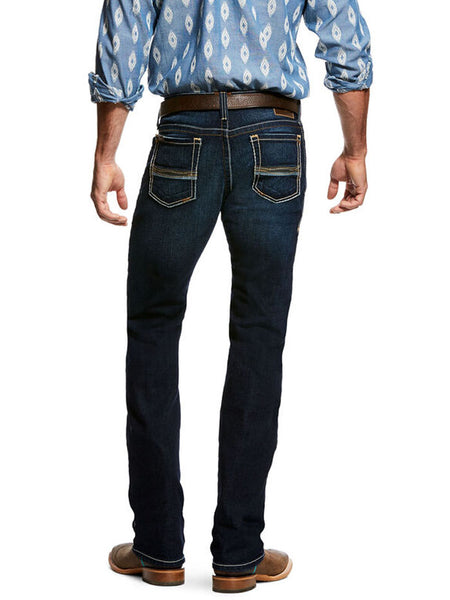 Ariat 10026681 Mens M7 Rocker Concord Stretch Stackable Straight Leg Jean Dodge Back View. If you need any assistance with this item or the purchase of this item please call us at five six one seven four eight eight eight zero one Monday through Saturday 10:00a.m EST to 8:00 p.m EST