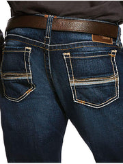Ariat 10026681 Mens M7 Rocker Concord Stretch Stackable Straight Leg Jean Dodge Close Up on Back Pockets. If you need any assistance with this item or the purchase of this item please call us at five six one seven four eight eight eight zero one Monday through Saturday 10:00a.m EST to 8:00 p.m EST
