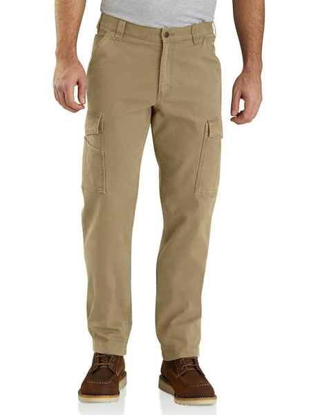 Carhartt 103574-253 Mens Rugged Flex Rigby Cargo Pant Dark Khaki front view. If you need any assistance with this item or the purchase of this item please call us at five six one seven four eight eight eight zero one Monday through Saturday 10:00a.m EST to 8:00 p.m EST