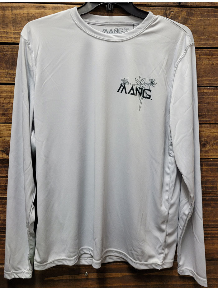 MANG MP1043LS Mens Snook Predator Long Sleeve Performance Tee Grey back view. If you need any assistance with this item or the purchase of this item please call us at five six one seven four eight eight eight zero one Monday through Saturday 10:00a.m EST to 8:00 p.m EST
