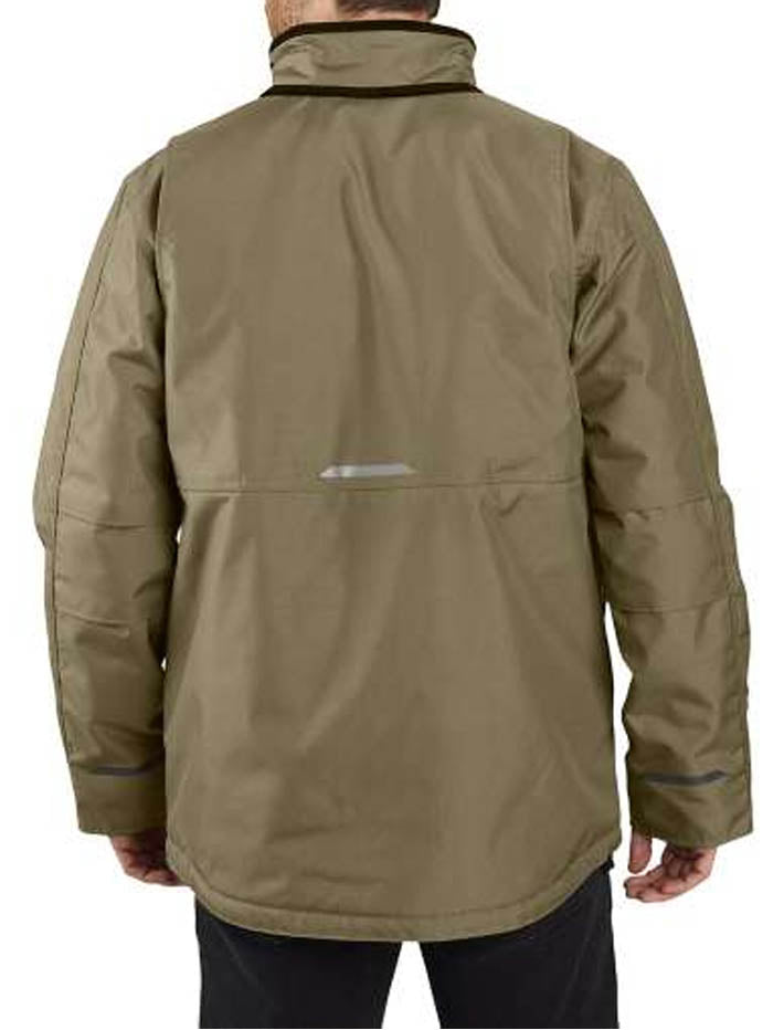 Carhartt 104460 Mens Yukon Extremes Full Swing Insolated Coat Burnt Olive front view. If you need any assistance with this item or the purchase of this item please call us at five six one seven four eight eight eight zero one Monday through Saturday 10:00a.m EST to 8:00 p.m EST
