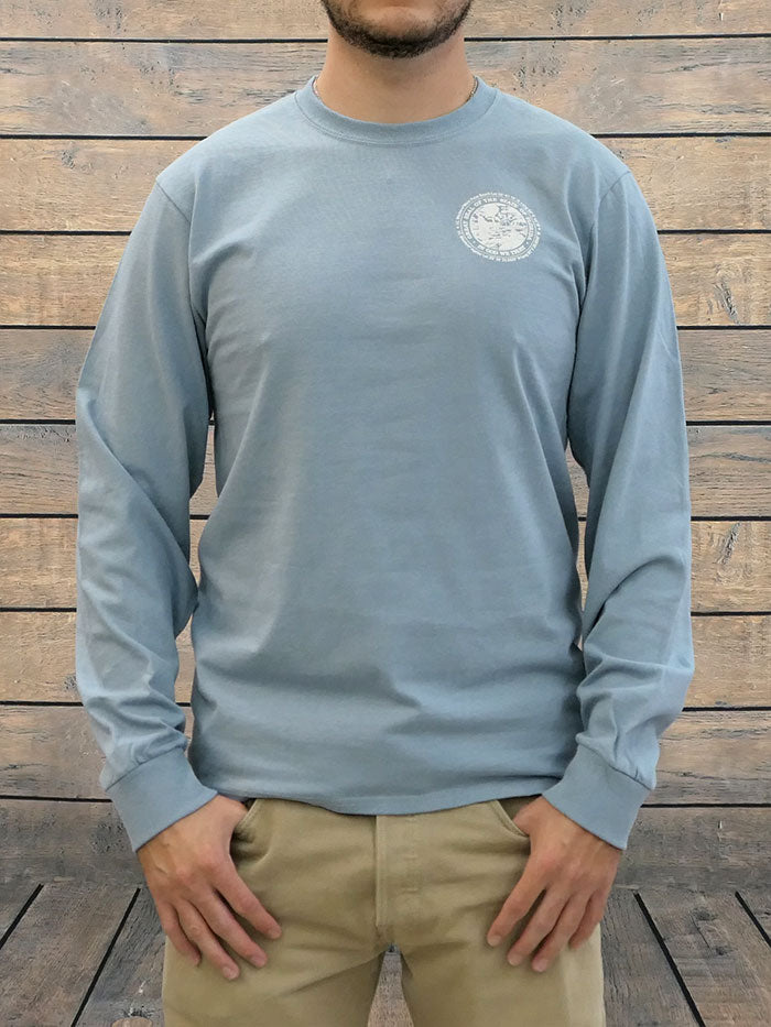 JC Western 1PC61LS Mens Live Country Long Sleeve Tee Light Blue with a man back view