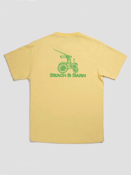 Beach & Barn BIG RIG Adult Short Sleeve T-Shirt Yellow back view. If you need any assistance with this item or the purchase of this item please call us at five six one seven four eight eight eight zero one Monday through Saturday 10:00a.m EST to 8:00 p.m EST