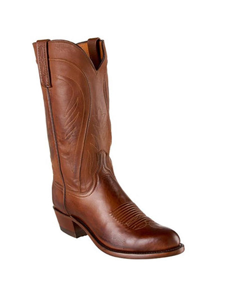 Lucchese N1596.R4 Mens Classics Ranch Hand Leather Boots Tan Burnished side / front view. If you need any assistance with this item or the purchase of this item please call us at five six one seven four eight eight eight zero one Monday through Saturday 10:00a.m EST to 8:00 p.m EST