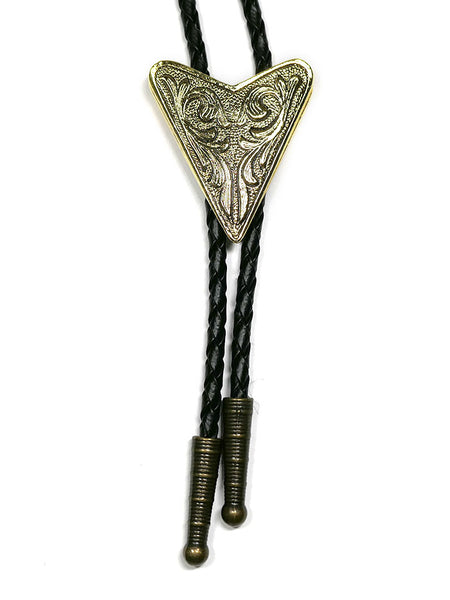 Fashionwest 2076G Triangular Western Bolo Tie Gold front view. If you need any assistance with this item or the purchase of this item please call us at five six one seven four eight eight eight zero one Monday through Saturday 10:00a.m EST to 8:00 p.m EST