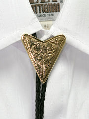 Fashionwest 2076G Triangular Western Bolo Tie Gold front view. If you need any assistance with this item or the purchase of this item please call us at five six one seven four eight eight eight zero one Monday through Saturday 10:00a.m EST to 8:00 p.m EST