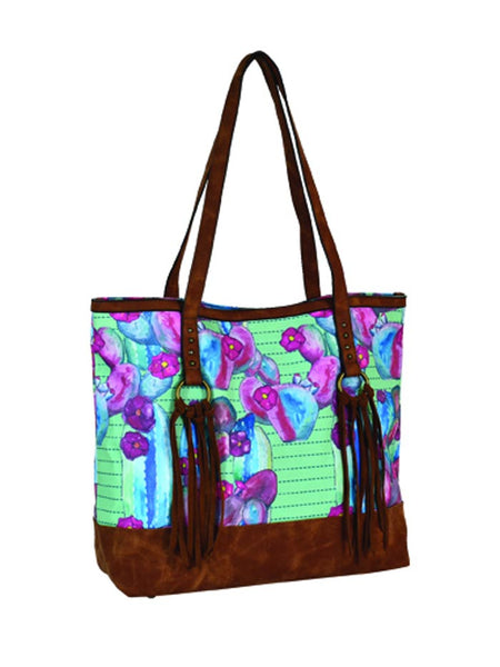 CatchFly 2164600TRQ Womens Watercolor Suede Fringe Tote Multi Front view. If you need any assistance with this item or the purchase of this item please call us at five six one seven four eight eight eight zero one Monday through Saturday 10:00a.m EST to 8:00 p.m EST