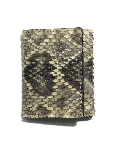 Skin Shop 2230 Rattle Snake Skin Leather Tri-Fold Wallet Natural front view. If you need any assistance with this item or the purchase of this item please call us at five six one seven four eight eight eight zero one Monday through Saturday 10:00a.m EST to 8:00 p.m EST