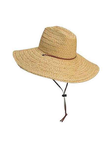 Dorfman Pacific 318OS Scala Raffia Lifeguard Straw Hat Natural front and side view. If you need any assistance with this item or the purchase of this item please call us at five six one seven four eight eight eight zero one Monday through Saturday 10:00a.m EST to 8:00 p.m EST