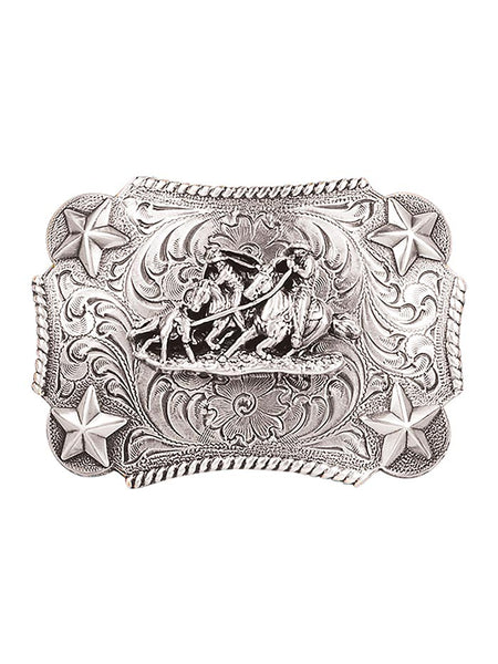 Nocona 3603011 Kids Team Roper Western Buckle Silver front view. If you need any assistance with this item or the purchase of this item please call us at five six one seven four eight eight eight zero one Monday through Saturday 10:00a.m EST to 8:00 p.m EST